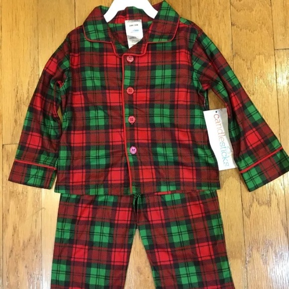 Candlesticks Other - Candlesticks Plaid Christmas Pajama Set 24m